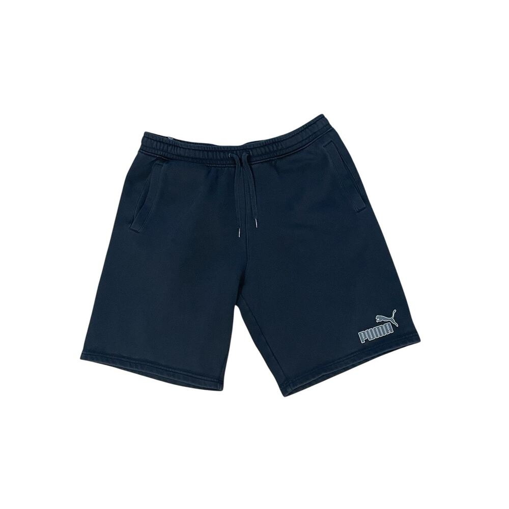 Puma Men’s-L Black Sweat Shorts Casual Wear Front Pockets Drawstring 9.5" Inseam